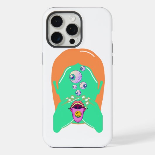 Monster Gesicht iPhone Hülle (Rückseite)