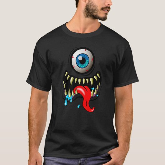 Monster-Gesicht T-Shirt (Vorderseite)
