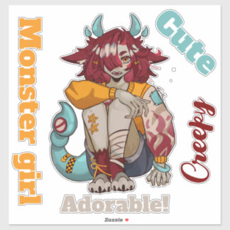 Monster girl aufkleber