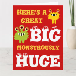 Monster Great BIG Grosses 8 x 11 Happy Birthday Ca Karte