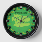 Monster Green Dinosaurier Wall Clock Uhr (Vorderseite)