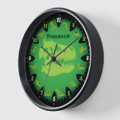 Monster Green Dinosaurier Wall Clock Uhr (Winkel)