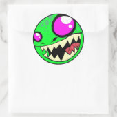 Monster Green Runder Aufkleber (Tasche)