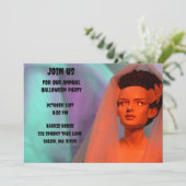 Monster Green und Red Bride Frankensteins Einladung (Stehend Vorderseite)