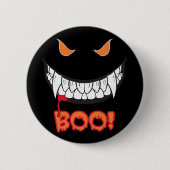 Monster Grin Boo! Runder Knopf für Männer Button (Vorderseite)