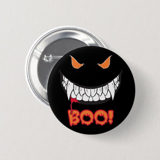 Monster Grin Boo! Runder Knopf für Männer Button (Vorne & Hinten)