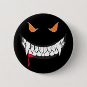 Monster Grinsenschwarz Rundschaltfläche Button (Vorderseite)