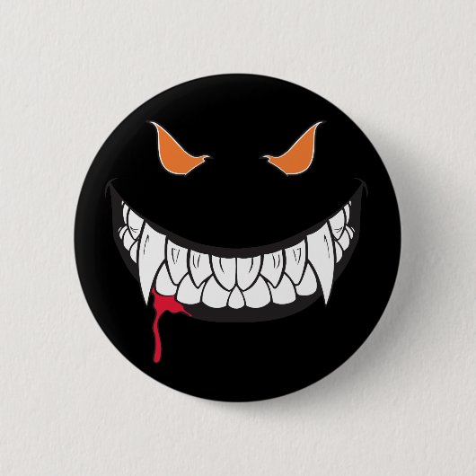 Monster Grinsenschwarz Rundschaltfläche Button (Vorderseite)