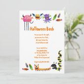 Monster Halloween Bash Einladung (Stehend Vorderseite)