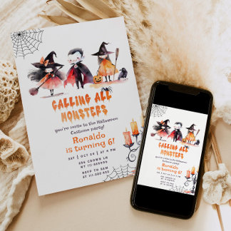 Monster Halloween Costume Party Geburtstag Einladung