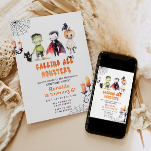 Monster Halloween-Kostüm Party Junge Geburtstag Einladung