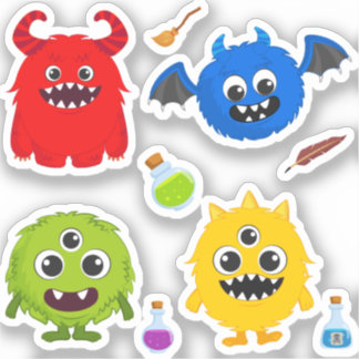 Monster Halloween Niedlich Aufkleber