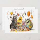 Monster! Halloween-Party Einladung (Vorne/Hinten)