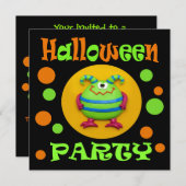 Monster-Halloween-Party Einladung (Vorne/Hinten)