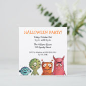 Monster-Halloween-Party-Einladungen Einladung (Stehend Vorderseite)