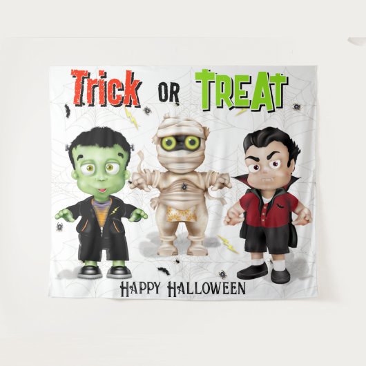 Monster-Halloween-Party-Hintergrund Wandteppich (Vorderseite (Horizontal))