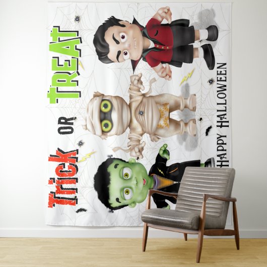 Monster-Halloween-Party-Hintergrund Wandteppich (Beispiel)