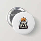 Monster Halloween-Shirt mit Pumpkin Moon Gravur Button (Vorne & Hinten)
