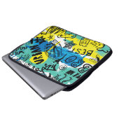 Monster Hand Drawing Kids Pattern Laptopschutzhülle (Vorne Knopf)