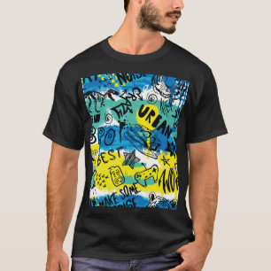 Monster Hand Drawing Kids Pattern T-Shirt