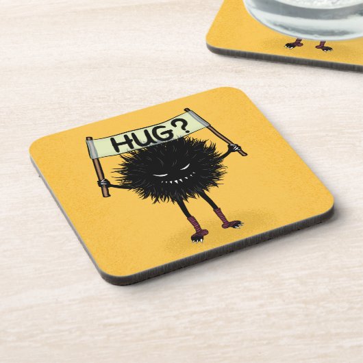 Monster Hug Niedlicher böser Charakter Getränkeuntersetzer (Linke Seite)