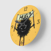 Monster Hug Niedlicher böser Charakter Runde Wanduhr (Winkel)
