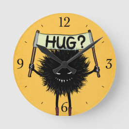 Monster Hug Niedlicher böser Charakter Runde Wanduhr