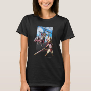Monster Hunter Rise: Sonnenuntergang Palico & Pala T-Shirt