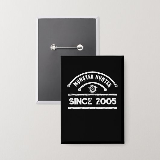 Monster Hunter Sigil erschütterte Typografie Button (Vorderseite/Rückseite)