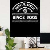Monster Hunter Sigil erschütterte Typografie Poster (Heimbüro)