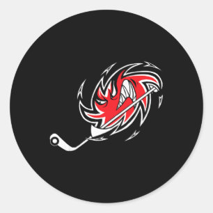 Monster-Hurrikan-Sturm-Hockey-Logo  Runder Aufkleber