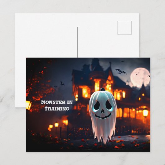 Monster Illustration Halloween Postkarte (Vorne/Hinten)