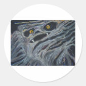 Monster im Holz Runder Aufkleber (Vorderseite)