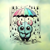 Monster im Regen Fensteraufkleber (Blatt 3)
