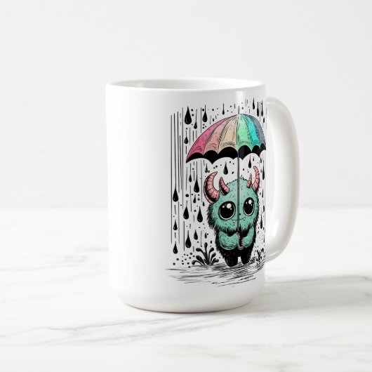 Monster im Regen Kaffeetasse (VorderseiteRechts)