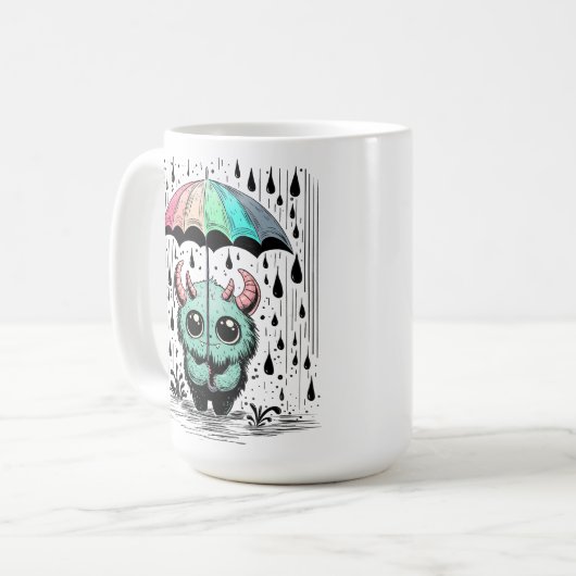 Monster im Regen Kaffeetasse (Vorderseite Links)