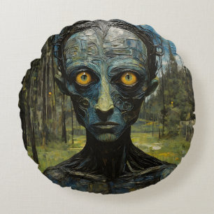 Monster im Wald Rundes Kissen