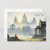 Monster in Angkor Wat Cambodia Sunrise Postkarte (Vorne/Hinten)