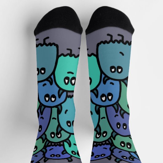 Monster in Blau Socken (Oben)