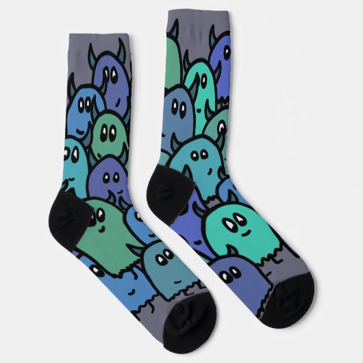 Monster in Blau Socken (Rechts)