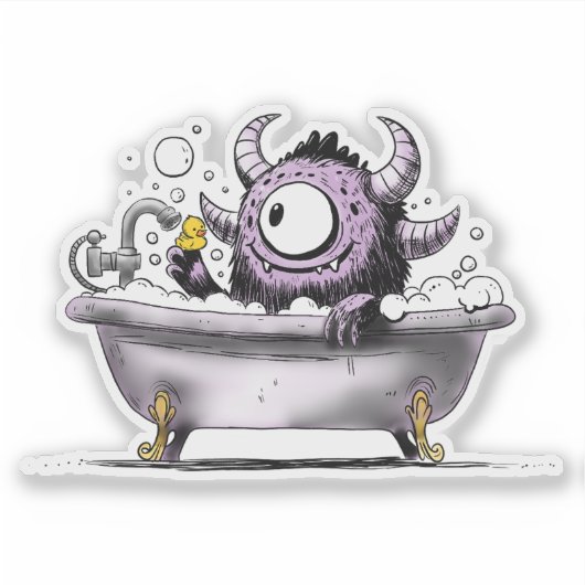 Monster in der Blase Bath Aufkleber (Vorderseite)