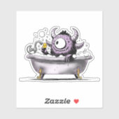 Monster in der Blase Bath Aufkleber (Blatt)