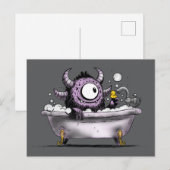 Monster in der Blase Bath Postkarte (Vorne/Hinten)