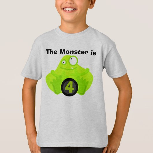 Monster individuell anpassbare Geburtstagshemden T-Shirt (Vorderseite)