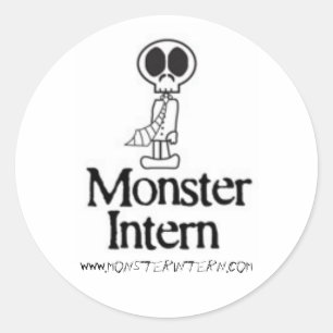 Monster-Interniert-Aufkleber Runder Aufkleber