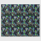 Monster Jam - Alien Invasion Geburtstag Geschenkpapier (Flach)