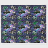 Monster Jam - Alien Invasion Geburtstag Geschenkpapier (Flach)