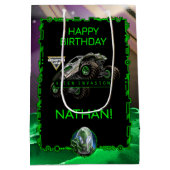 Monster Jam - Alien Invasion Geburtstag Mittlere Geschenktüte (Rückseite)
