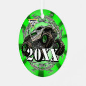 Monster Jam Alien Invasion Ornament Aus Metall (Vorderseite links)