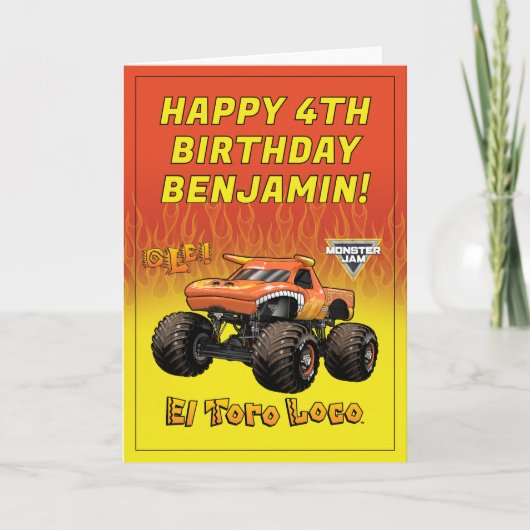 Monster Jam - El Toro Loco Geburtstag Karte (Vorderseite)